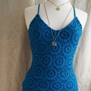 ::Embroidered Mid Thigh Length Dress::